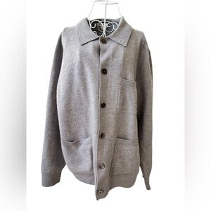 Alex Mill Merino Wool Work Jacket Cardigan - Men Size XXL- Heather Grey Men